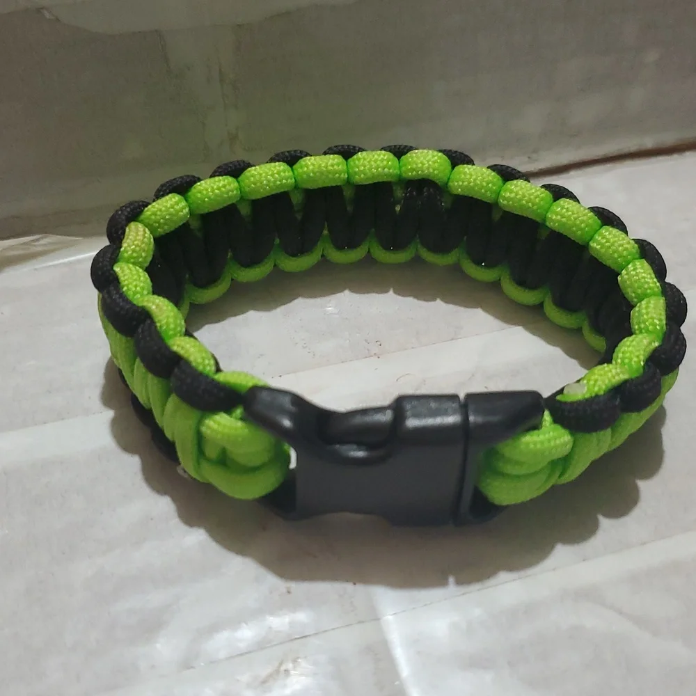 Green and Black Paracord Wristband
